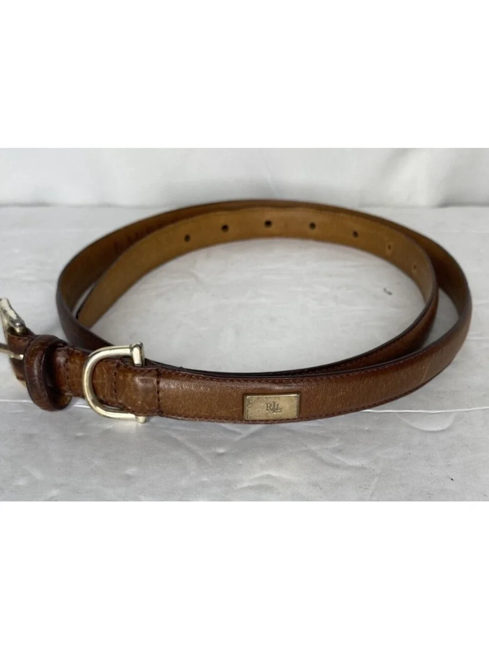 LAUREN Ralph Lauren Leather Belt Featuring A Stirrup-Inspired Design Size XL